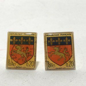 >>SOLD<< Vintage Enamel Francaise Postes Stamp